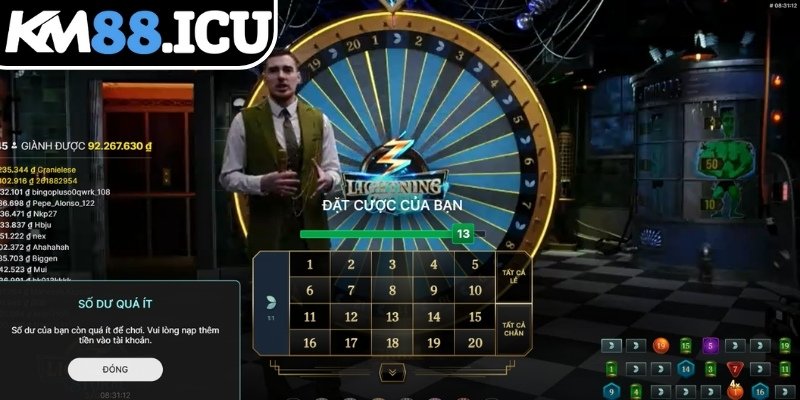 Các cửa cược có trong Lighting Storm KM88