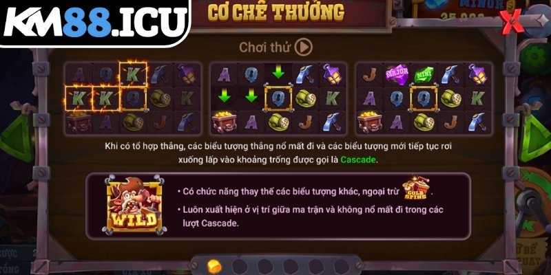 Mỏ Vàng Của Gã Điên KM88 - Slot Game Khai Phá Kho Báu 3 Ưu tiên vòng quay có xuất hiện nhiều biểu tượng Xe Quặng